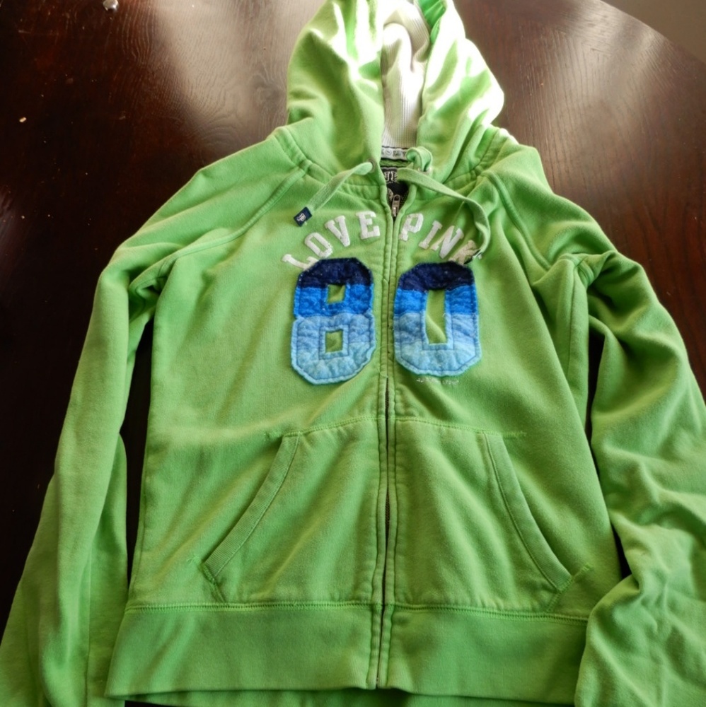 PINK green hoodie